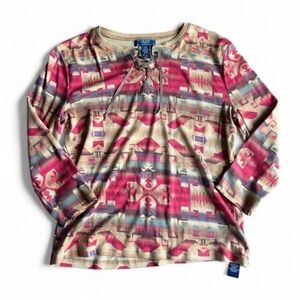 Vtg Chaps Top Women’s Medium Southwest Boho Pattern